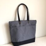 Custom Bag: Medium Zipper Tote For Work. Grey and Black