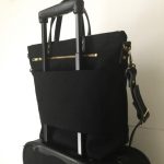 Custom Bag: Commuter Bag for Work Travel | With Luggage Strap and Passport Pocket | All Black
