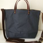 Custom Bag: All Grey Waxed Canvas and Leather Utility Tote with Shoulder Pad