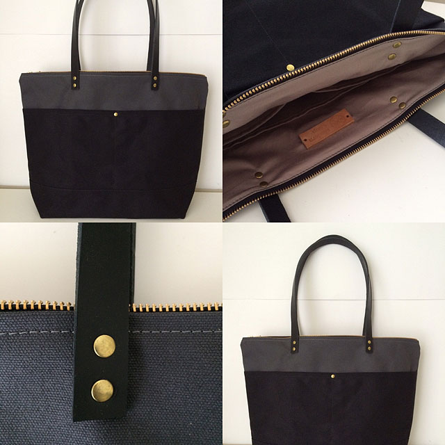 modern-coup-waxed-canvas-leather-bag-custom-tote-grey-black-details