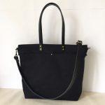 Custom Bag: Carrier Tote With Front Pockets | Waxed Canvas and Leather | For Work and Travel | All Black