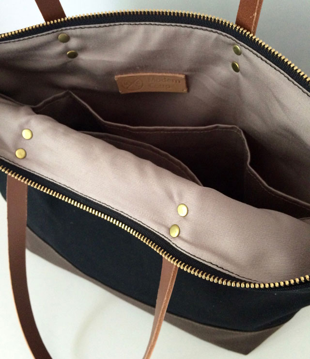 modern-coup-waxed-canvas-leather-bags-custom-black-brown-tote-interior-pockets