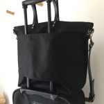 Custom Bag: Large Carrier Tote as a Travel Bag | Lightly Waxed Canvas and Italian Vegetable Tanned Leather | Black