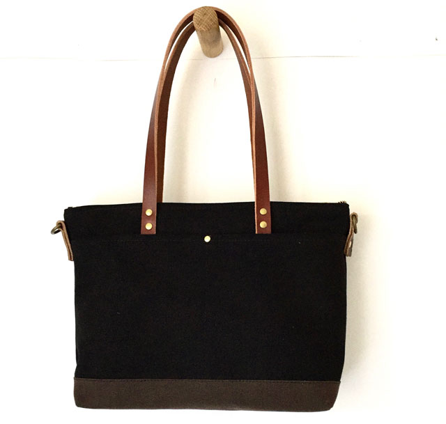 modern-coup-waxed-canvas-leather-bags-custom-satchel-black-brown-straps-nupur-tote