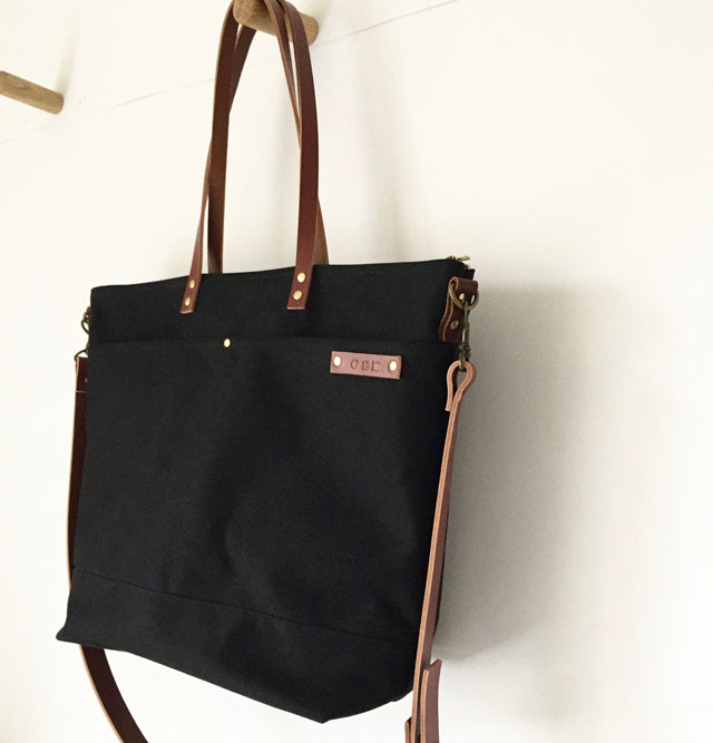 modern-coup-waxed-canvas-leather-large-custom-carrier-tote-black-brown-straps-malaysia-side-view